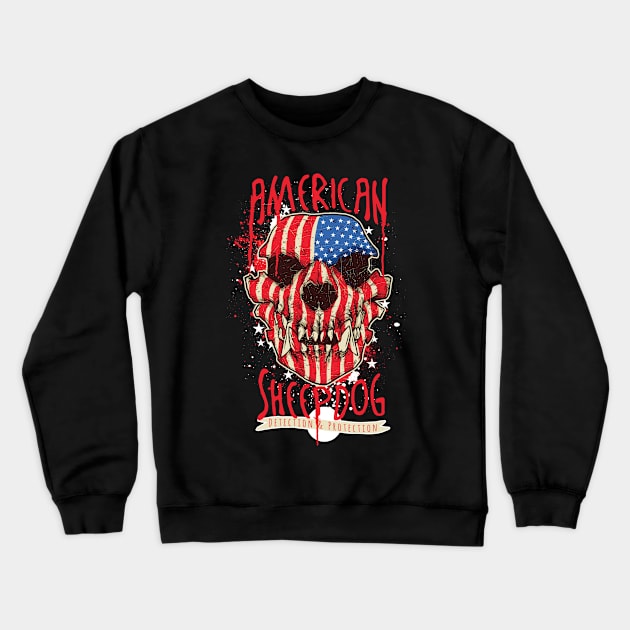 American Sheepdog Skull Crewneck Sweatshirt by DesignedByFreaks